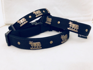 Appenzell Hundehalsband Schwarz Altmessing
