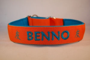 Zugstop Halsband bestickt