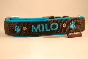 Zugstop Halsband mit Bestickung und Swarovski